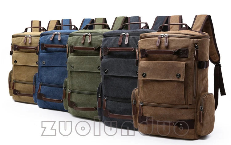 Men's Backpack Vintage Canvas Backpack School Bag Men's Travel Bags Large Capacity Backpack  Laptop Backpack Bag High Qualit