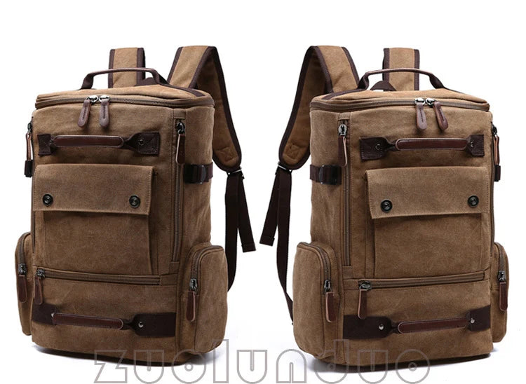 Men's Backpack Vintage Canvas Backpack School Bag Men's Travel Bags Large Capacity Backpack  Laptop Backpack Bag High Qualit