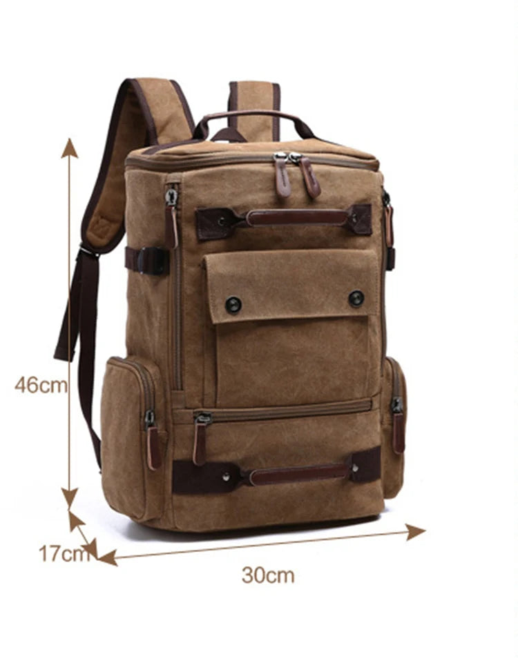 Men's Backpack Vintage Canvas Backpack School Bag Men's Travel Bags Large Capacity Backpack  Laptop Backpack Bag High Qualit
