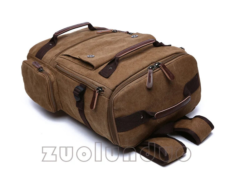 Men's Backpack Vintage Canvas Backpack School Bag Men's Travel Bags Large Capacity Backpack  Laptop Backpack Bag High Qualit