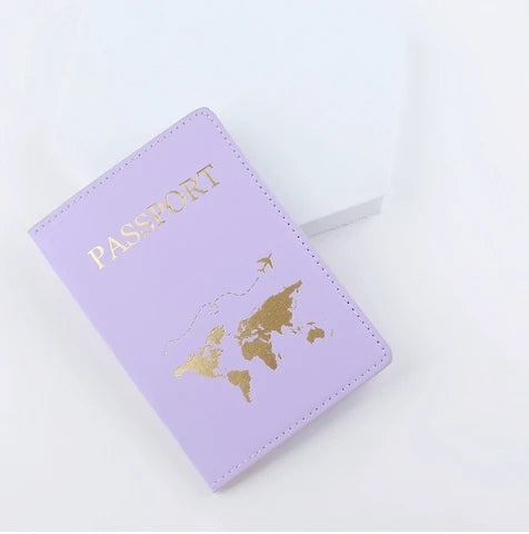 New Simple Fashion Passport Cover World Map Thin Slim Travel Passport Holder Wallet Gift PU Leather Card Case Cover Unisex