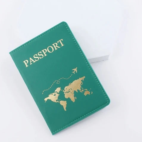 New Simple Fashion Passport Cover World Map Thin Slim Travel Passport Holder Wallet Gift PU Leather Card Case Cover Unisex