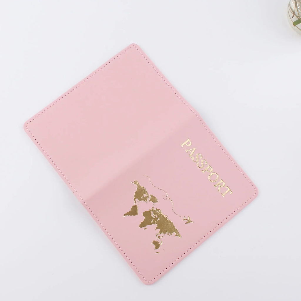 New Simple Fashion Passport Cover World Map Thin Slim Travel Passport Holder Wallet Gift PU Leather Card Case Cover Unisex