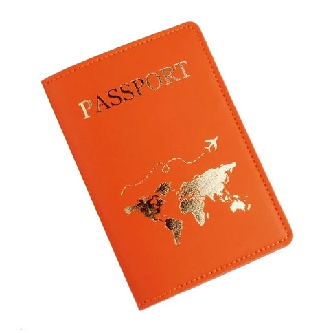New Simple Fashion Passport Cover World Map Thin Slim Travel Passport Holder Wallet Gift PU Leather Card Case Cover Unisex